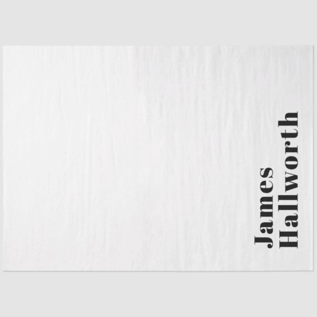 Papel De Seda Letra retro moderna y elegante | Negro editable (Anverso)