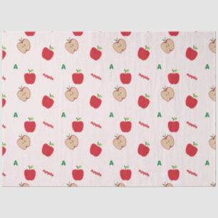 Papel De Seda Letra roja de Apple a patrón   Volver a la escuela