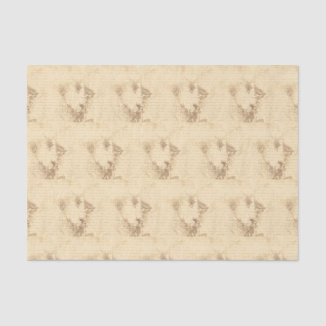 Papel De Seda Letra sepia manuscrita vintage (Anverso)