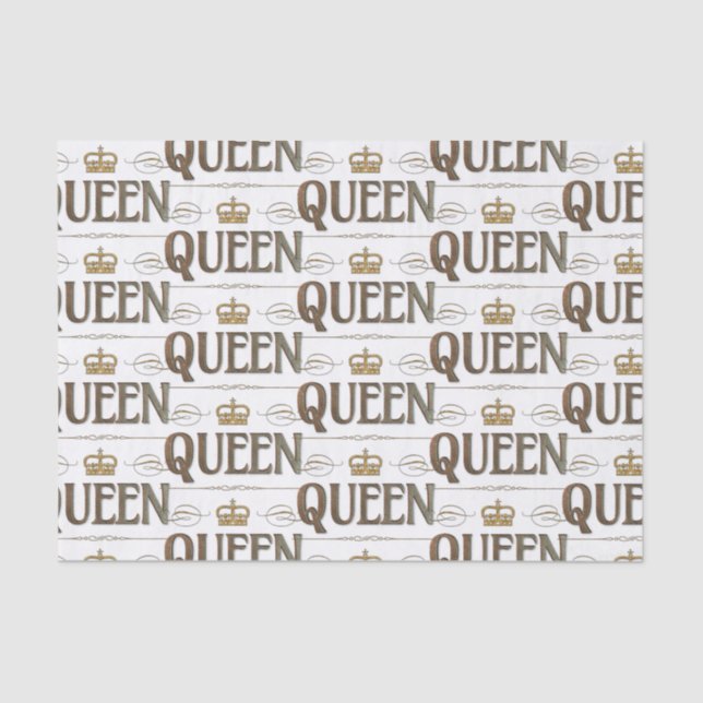 Papel De Seda Letras de caligrafía de QUEEN - Royal elegante (Anverso)