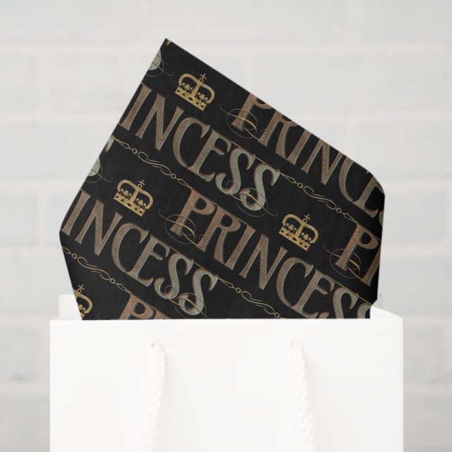 Papel De Seda Letras de PRINCESS - Elegante rico real (Bolsa de regalo)