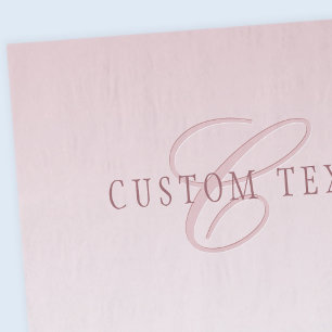 Papel De Seda Letras Elegantes y Monograma Rosa Ombre