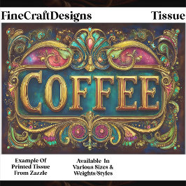 Papel De Seda Letrero de Café Art Nouveau Ornamentado FA2 Decoup