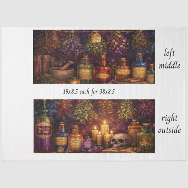 Papel De Seda Letrero de droguería con decoupage (Anverso)
