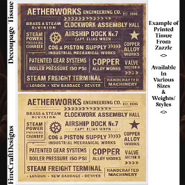 Papel De Seda Letreros de Trabajo Steampunk Deteriorados con Dec