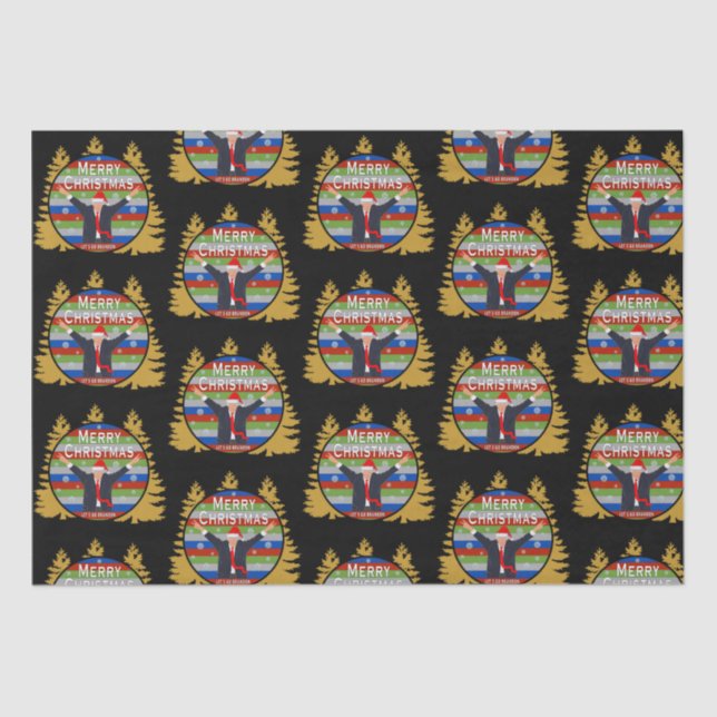 Papel De Seda Let's Go Brandon Christmas Trump Snowflake Holiday (Anverso)