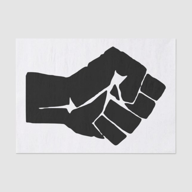 Papel De Seda Levantan puño negro - Protesta de resistencia (Anverso)