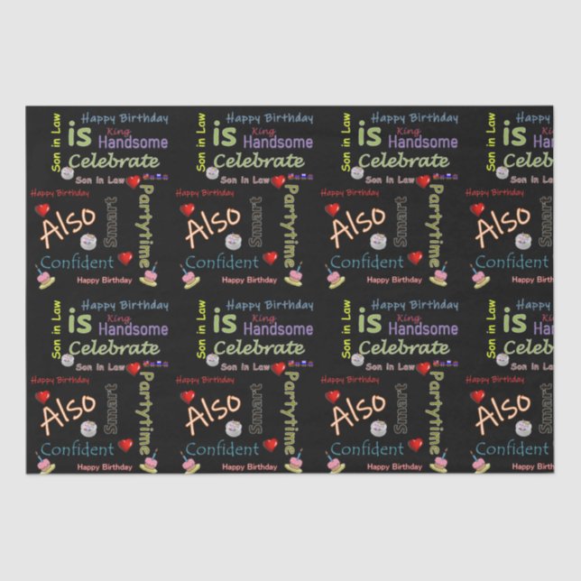 Papel De Seda Ley de feliz cumpleaños de hijo de periódico de ti (Anverso)