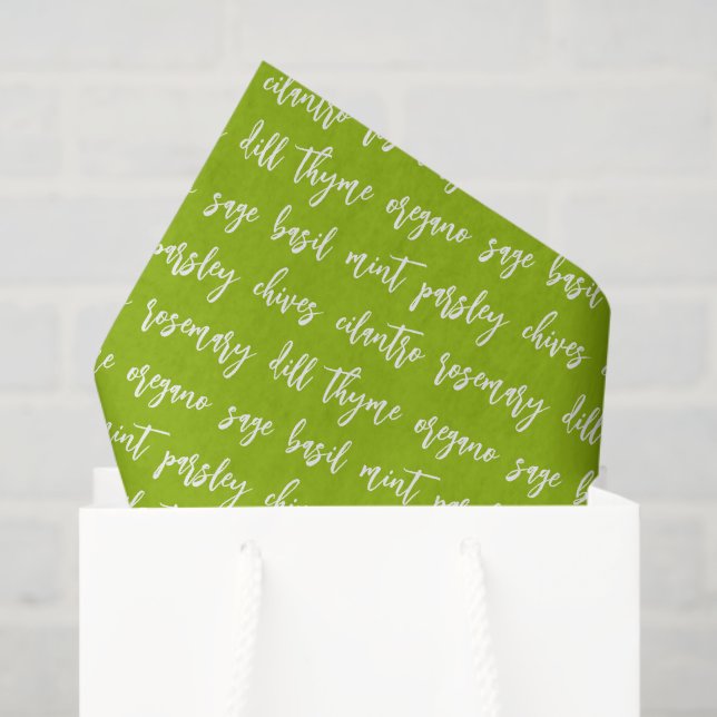 Papel De Seda Leyenda de nombres de hierbas verdes (Bolsa de regalo)