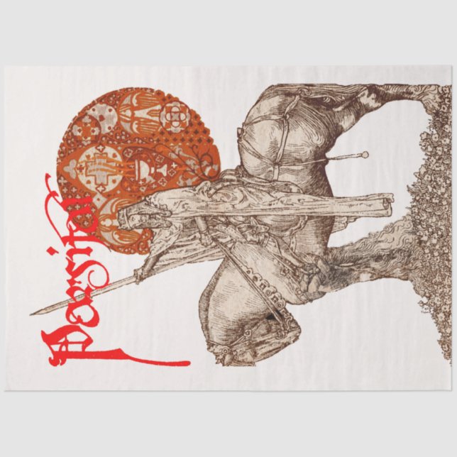 PAPEL DE SEDA LEYENDA DE PERCEVAL/CUESTIÓN DEL SAGRADO ROJO (Anverso)