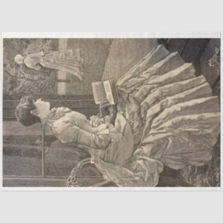 Papel De Seda Leyendo a una mujer, años 80