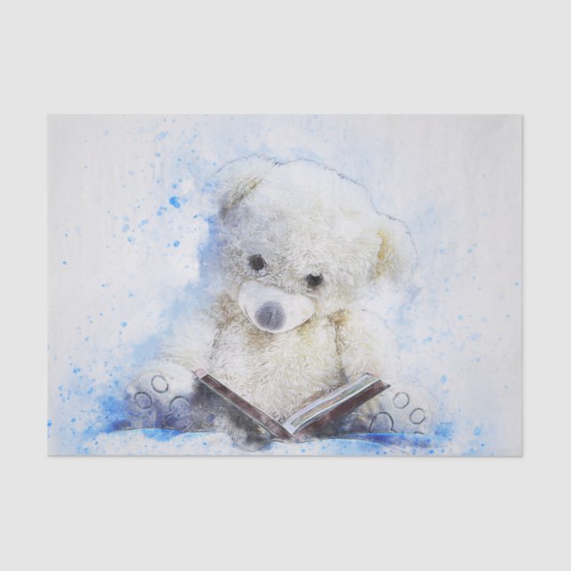 Papel De Seda Leyendo Oso De Teddy, Grito (Anverso)