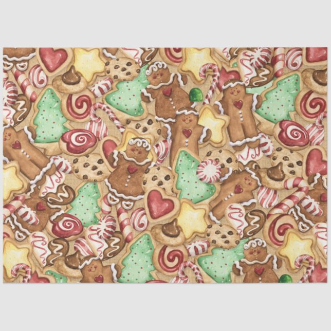 Papel De Seda LG. Navidades Cookie Gift Wrap Tejido (Anverso)