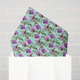 Papel De Seda Libélula Floral Púrpura