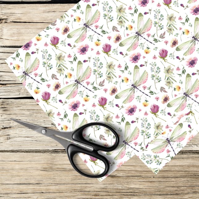 Papel De Seda libélulas y flores silvestres (Subido por el creador)