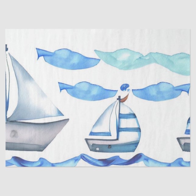 Papel De Seda "Liberen la aventura marítima: Viaje Náutico" (Anverso)