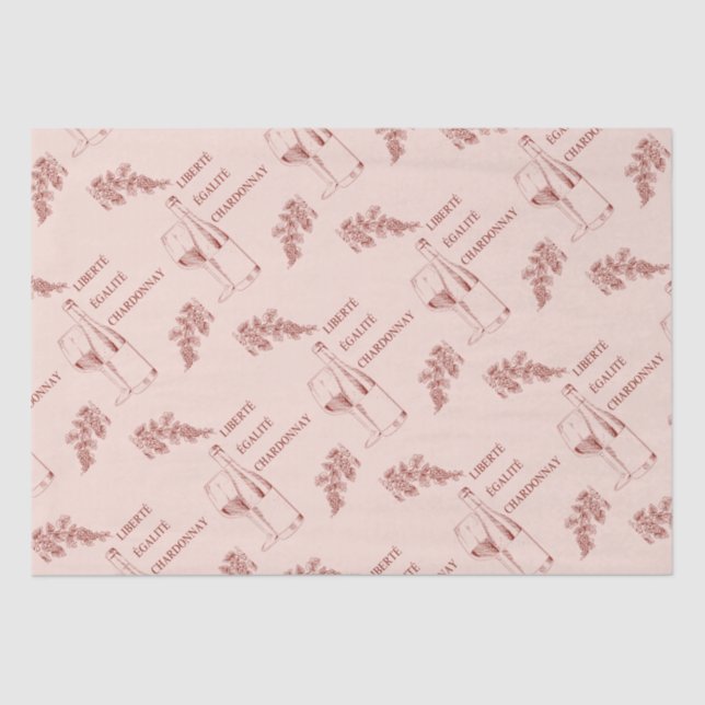 Papel De Seda Liberté Égalité Chardonnay Funny Wine Ilustracion (Anverso)