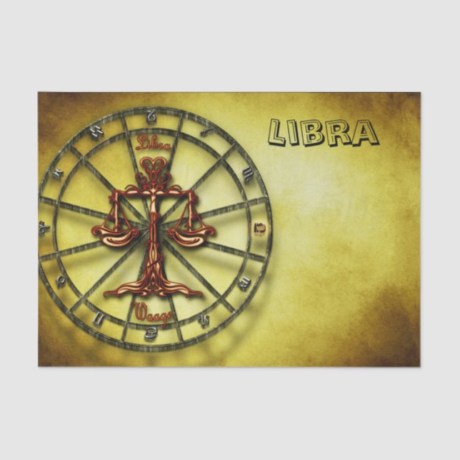 Papel De Seda Libra Zodiac Astrología diseño Horoscopio (Anverso)