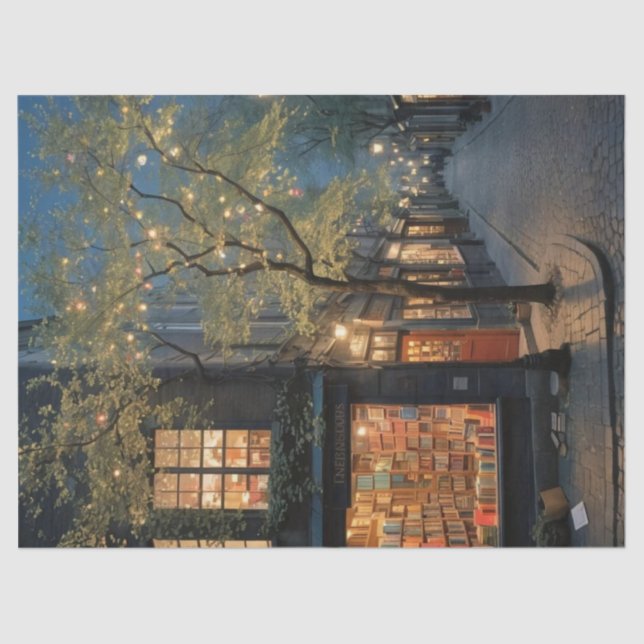 Papel De Seda Librería en Decoupage nocturna (Anverso)