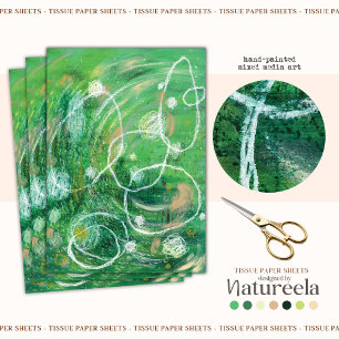 Papel De Seda Libro de té de arte sobre la diversión blanca verd