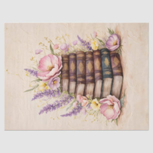 Papel De Seda Libros de acuarela y decoraciones de flores silves