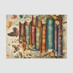 Papel De Seda Libros y Mariposas Decoupage