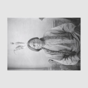 Papel De Seda Líder de Dakota sentando a los indios nativos esta