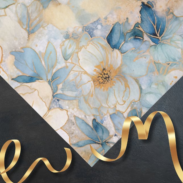 Papel De Seda Light Blue Modern Abstract Roses  (Subido por el creador)