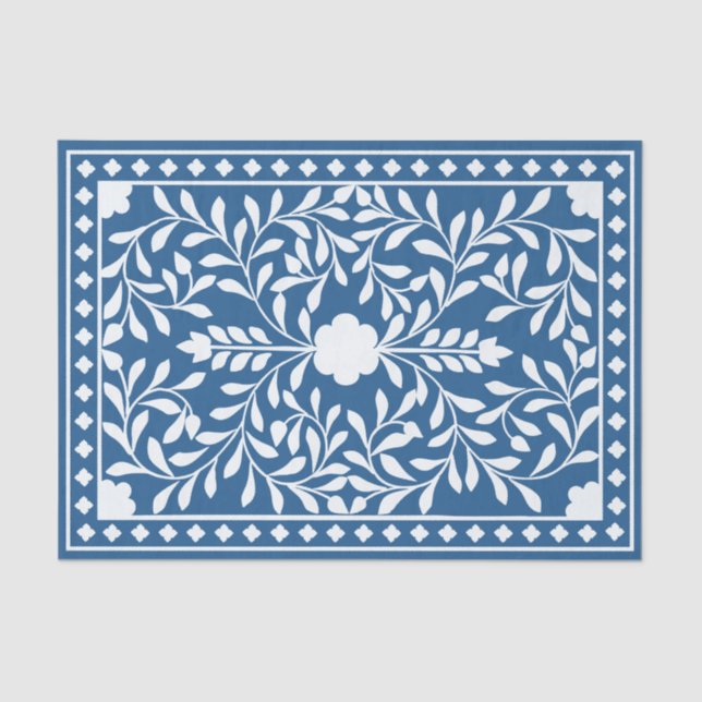 Papel De Seda Lighter Blue Traditional Bone Inlay Decoupage  (Anverso)