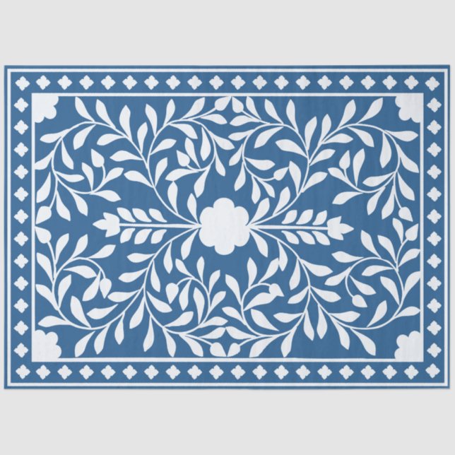 Papel De Seda Lighter Blue Traditional Bone Inlay Decoupage (Anverso)