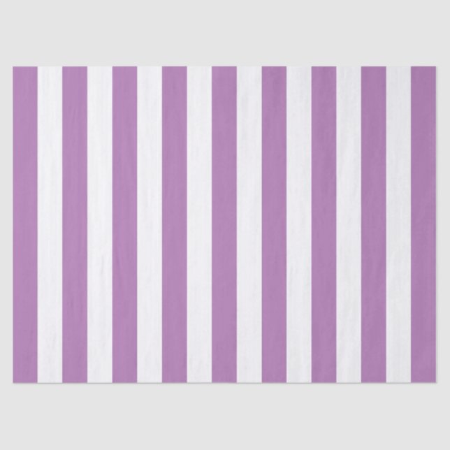 Papel De Seda Lila blanco elegante patrón rayado (Anverso)