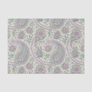 Papel De Seda Lila Floral Paisley Antiguo