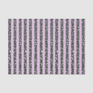Papel De Seda Lila Lavanda Purpura Brillo Plateado Rayas Fiesta