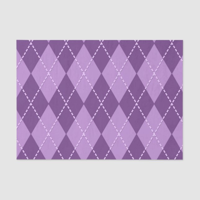 Papel De Seda Lilac Argyle (Diseño 12 de la Serie Púrpura) (Anverso)
