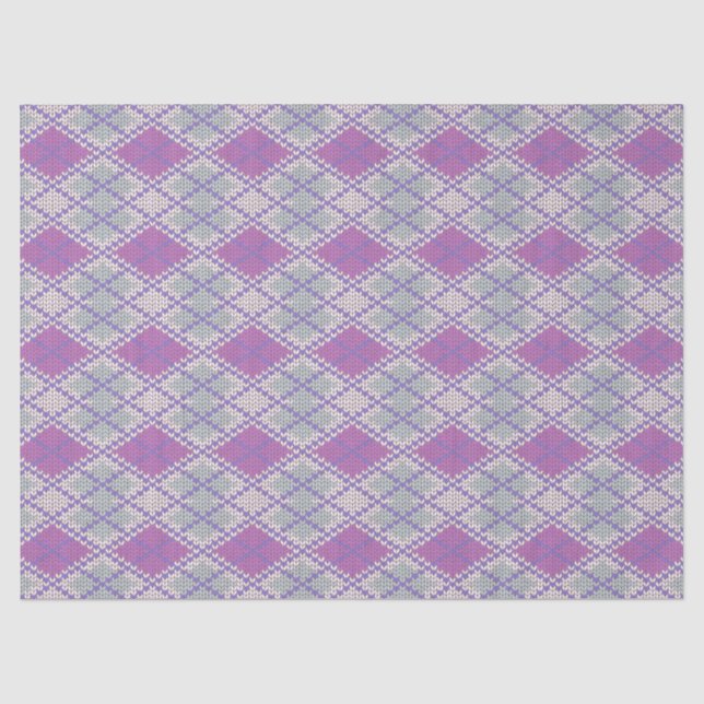 Papel De Seda LILAC ARGYLE KNIT Tissue Paper (Anverso)