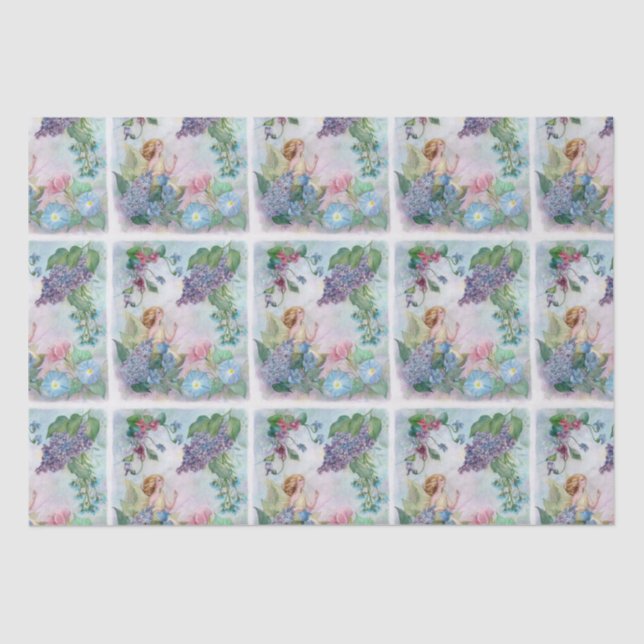 Papel De Seda Lilac Faerie ilustrada (Anverso)