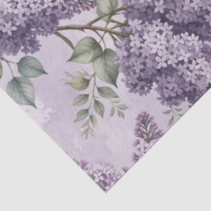 Papel De Seda Lilas Flores de Lila Verde Salvia Lavanda Polvorie