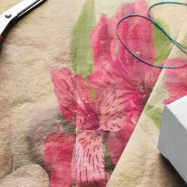Papel De Seda Lilios Peruanos Rosados Con Piedras
