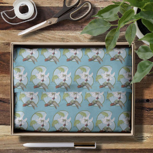 Papel De Seda Lily Azul Art Nouveau de Colibrí