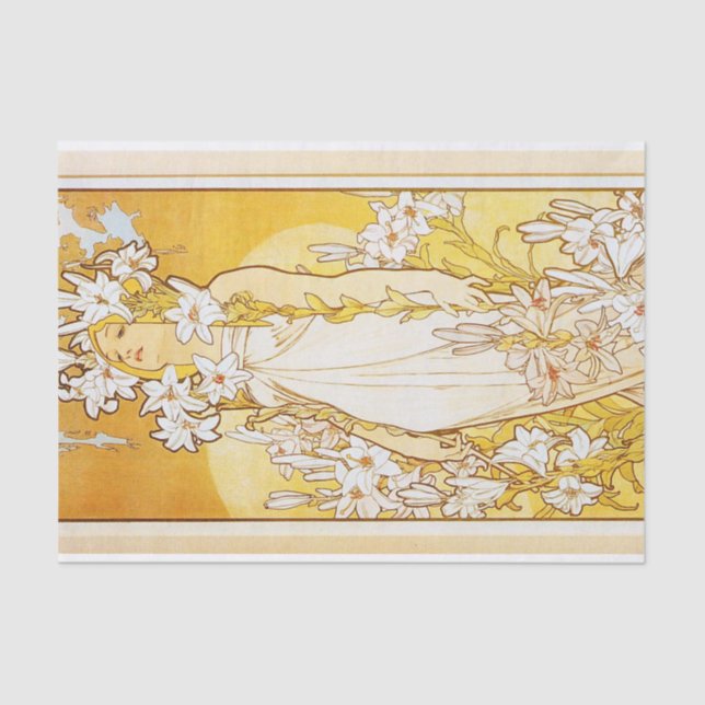 Papel De Seda Lily de Alphonse Mucha (Anverso)