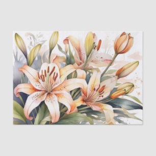 Papel De Seda Lily Floral Botánica de Verano