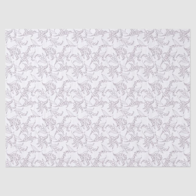 Papel De Seda Lily-of-the-Valley Mauve señala el patrón blanco (Anverso)