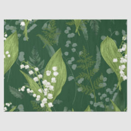 Papel De Seda Lily of Valley con Ferns || Verde oscuro