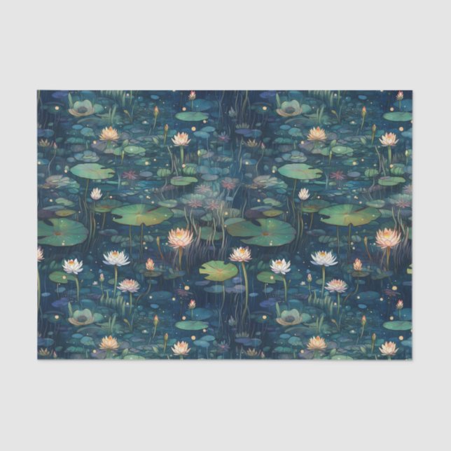 Papel De Seda Lily Pads y Flores (Anverso)