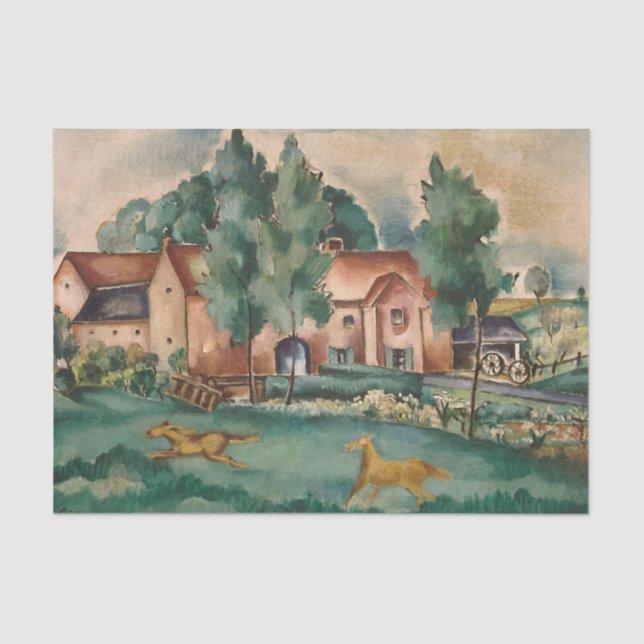 Papel De Seda Limburgo con caballos de Else Berg (Anverso)