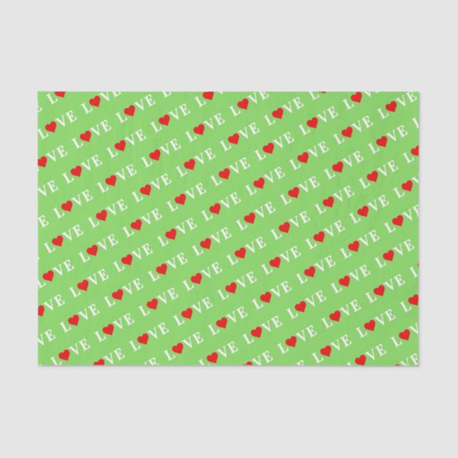 Papel De Seda Lime Green LOVE Moderna Moda (Anverso)