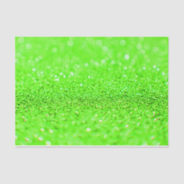 Papel De Seda Lime Green Purpurina Design Tissue Paper (Anverso)