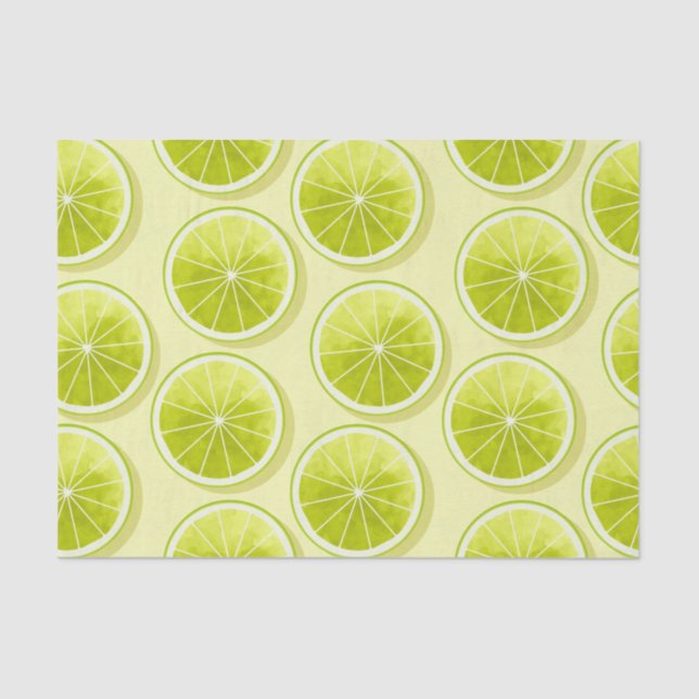 Papel De Seda Lime Slices en amarillo claro (Anverso)