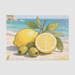 Papel De Seda Limon Soleado Oliva Fresco Playa