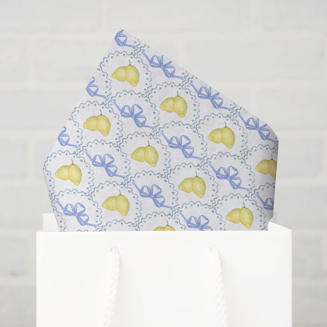 Papel De Seda Limones Amalfi acuarela (Bolsa de regalo)